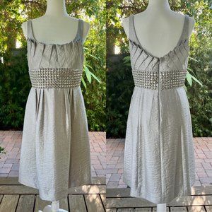 Silver Carmen Marc Valvo Cocktail Dress